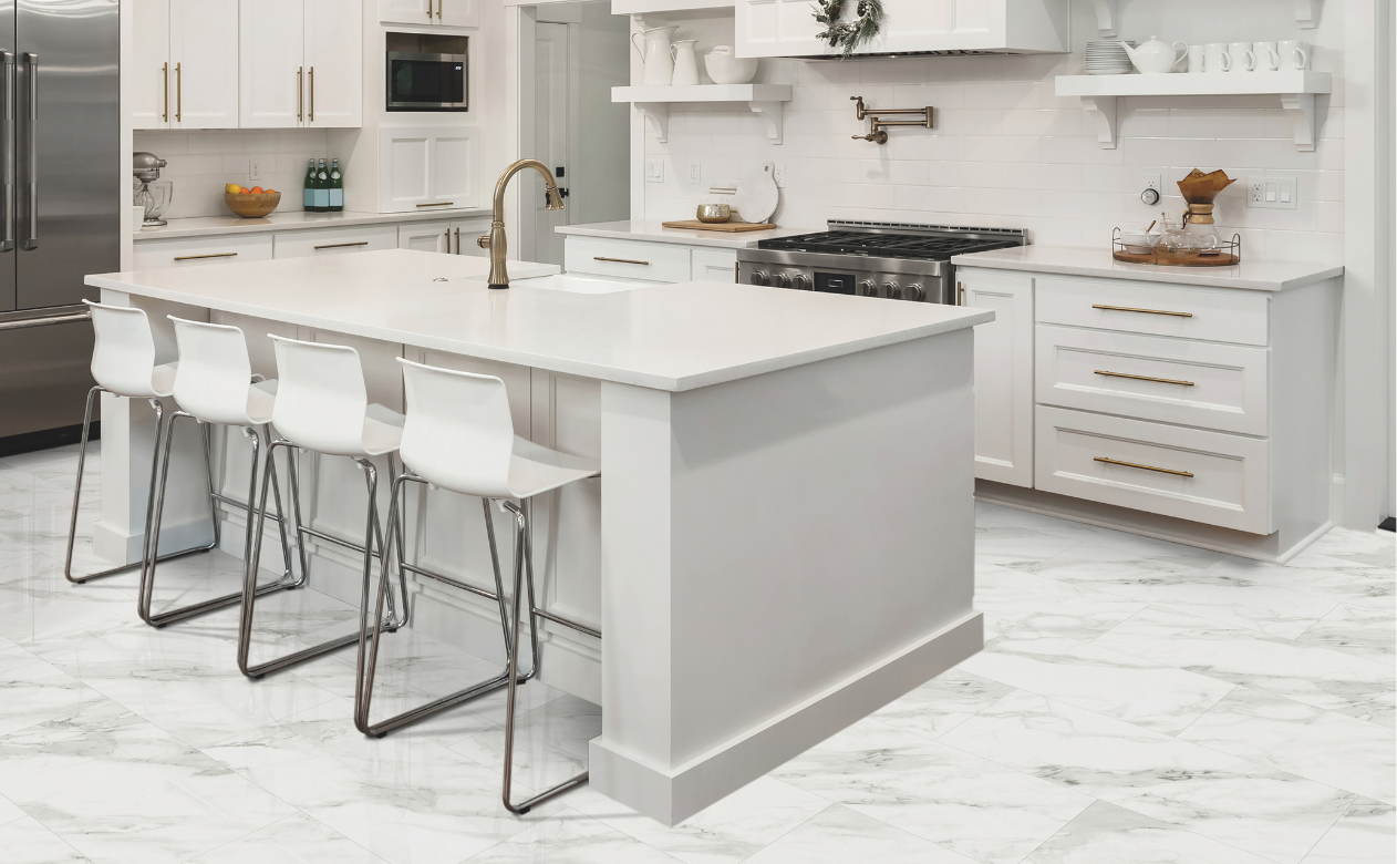 custom white countertops at Kiba Studios in Longmont, CO