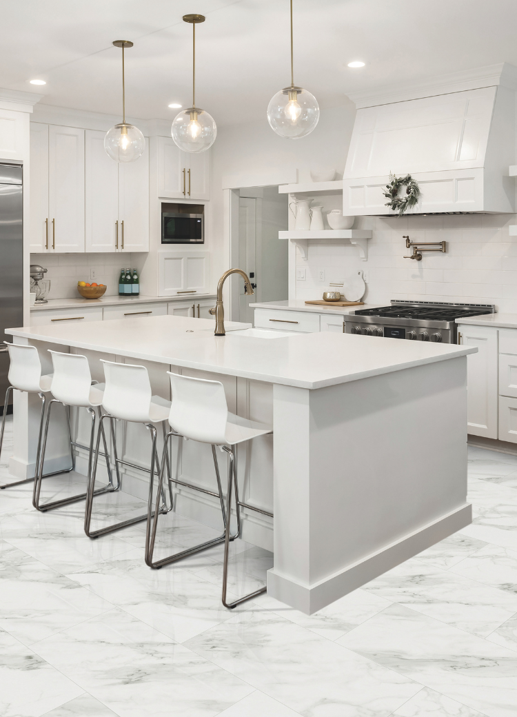 custom white countertops at Kiba Studios in Longmont, CO