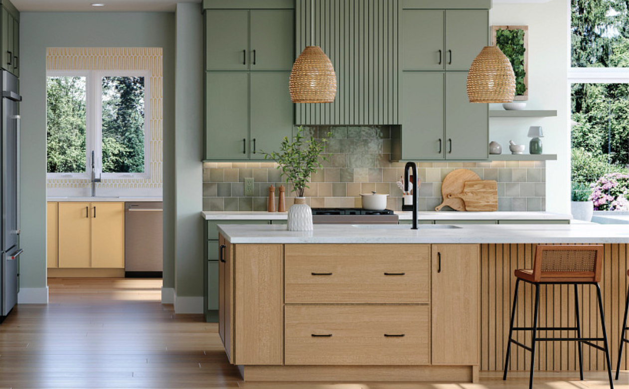 Green kitchen backsplash tile in [location] 