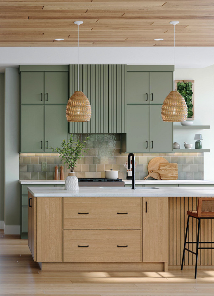 Green kitchen backsplash tile in [location] 